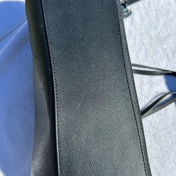 Coach Turnlock Tote Black Crossgrain Leather Large Shoulder black